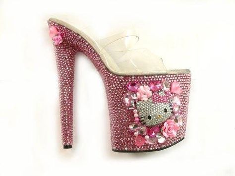 To go with my Hello Kitty stripper pole. (Kidding.) Hello Kitty Heels, Hello Kitty High, Jorge Gonzalez, Hello Kitty Shoes, Kitty Aesthetic, I Love Hello Kitty, Charmmy Kitty, Kitty Clothes, Hello Kitty Clothes