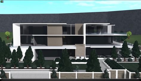 Blocksburg House, Bloxburg Mansion, Roblox House, Mediterranean Mansion, Beverly Hills Mansion, Houses Bloxburg, Mansion Ideas, House Plans With Pictures, Bloxburg Houses