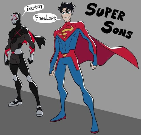 X Costume, Damian And Jon, Dc Comics Facts, Dc Fanart, Super Sons, Red X, Batman Funny, Dc Comics Superheroes, Arte Dc Comics