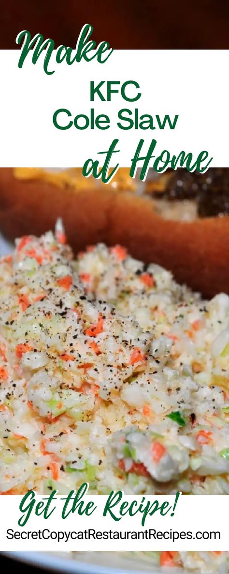 KFC Cole Slaw Restaurant Recipe Kfc Cole Slaw, Recipe For Kentucky Fried Chicken, Slaw Dressing, Kentucky Fried Chicken, Kfc Recipe, Jerky Recipes, Salad Dressing Recipes Homemade, Kentucky Fried, Cole Slaw