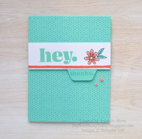 Hey. Thanks. - Stampin' Up! Saying Hey Saying Hey Stampin Up Cards, Stampin Up Choose Happy Cards, Stampin Up Keeping Tabs Cards, Keeping Tabs Stampin Up Cards, Choose Happy Stampin Up Cards, Stampin Up Choose Happy, Heartfelt Hexagon, Hostess Club, 2024 Ideas