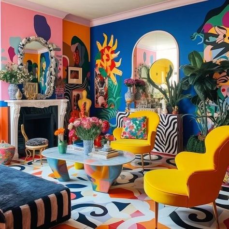 Hey design addicters! When I think of maximalist interior design, what comes to mind? A burst of colors, a feast of patterns, and, of course, a splash of style! 🎨 It's all about dancing with bold hues, decking out in mesmerizing motifs, and infusing heaps of personality into every nook and cranny. Think grand furniture, flashy accessories, and details galore—each corner is an adventure waiting to unfold! If you're up for an out-of-the-box interior experience, maximalist style is calling your ... Colorful Eclectic Home, Maximalist Interior Design, Eclectic Homes, Colorful Eclectic, Maximalist Art, Maximalist Interior, All About Dance, Maximalist Style, Art Deco Decor