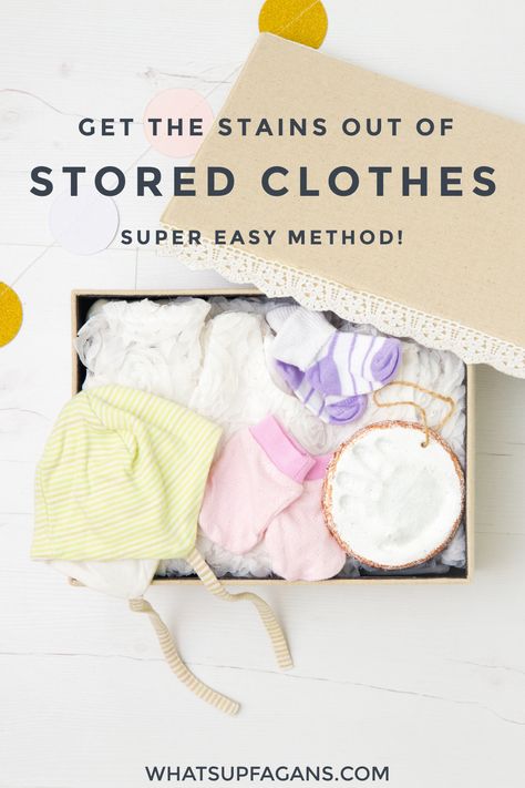 Yellow Baby Clothes, Remove Yellow Stains, White Baby Clothes, Baby Stains, Old Baby Clothes, Storing Baby Clothes, Baby Clothes Storage, Baby Detergent, Stain On Clothes