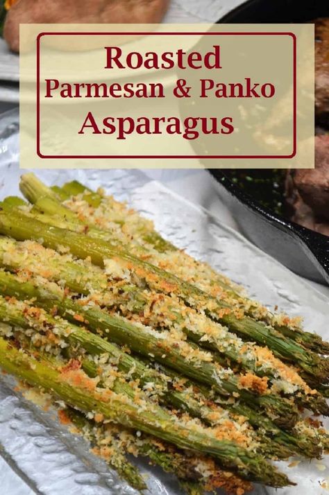 Parmesan Crusted Asparagus Baked, Panko Asparagus, Roasted Asparagus Parmesan, Parmesan Crusted Asparagus, Side Vegetables, Panko Recipes, Asparagus Recipes Baked, Asparagus Recipes Roasted, Roast Vegetables