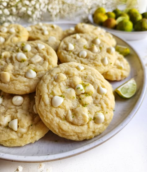 Key Lime Cookie Bars, Recipe Using Lemons, Key Lime Cookies, Lime Cookies, Oh Sweet Basil, White Chocolate Chip Cookies, Sweet Basil, C Is For Cookie, Yummy Sweets