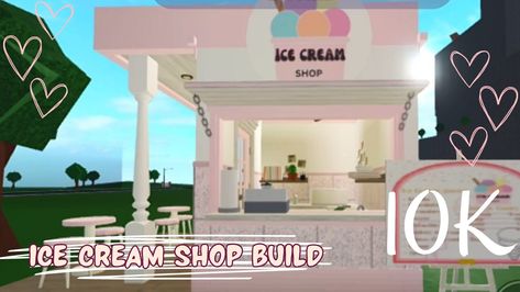 Bloxburg Ice Cream Shop, Ice Cream Stand, Ice Cream Van, Ice Cream Shop, Ice Cream, Cream, Building