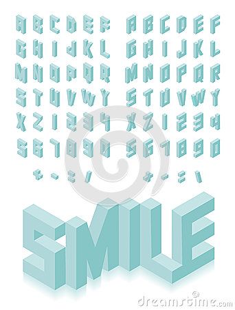 3d Lettering Fonts, Isometric Lettering, Isometric Alphabet, File Illustration, Geometric Font, 3d Type, Type Font, Modern Lettering, Isometric Illustration