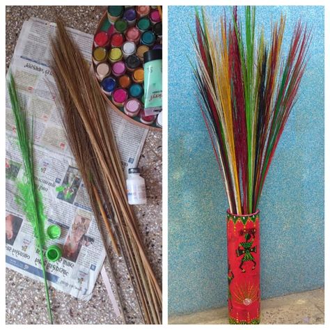 Waste Material Craft Ideas Creative Recycled Art, Bottle Paint, Diy Dream Catcher Tutorial, Broom Stick, Craft From Waste Material, Diy Floral Decor, Diy Room Decor Videos, Diy Crafts Love, Waste Material