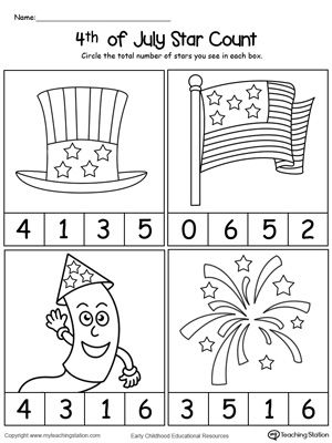 **FREE** 4th of July Star Count Worksheet. Practice number counting with this 4th of July Star count printable worksheet. Patriotic Math, Independence Day Activities, Fourth Of July Crafts For Kids, Number Counting, Spelling For Kids, 4th Of July Games, Holiday Worksheets, Holiday Math, Star Coloring Pages