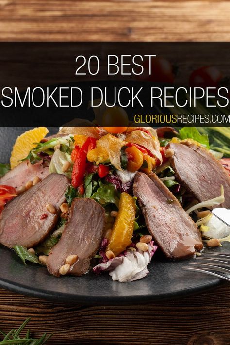 Smoked Duck Recipes Smoked Duck Recipes, Mock Duck Recipe, Best Duck Recipe, Duck Pancakes, Duck Breast Recipe, Baked Teriyaki Salmon, Smoked Duck, Duck Recipe, Best Lunch Recipes