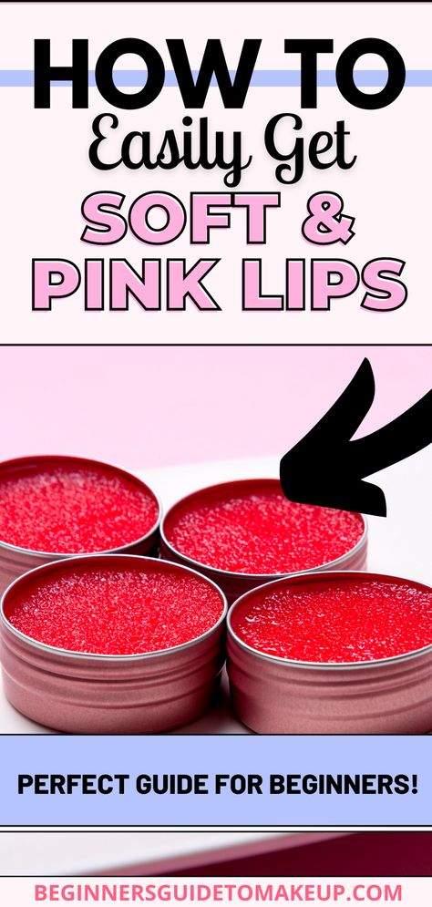 Have you ever wondered how to get soft and plump lips?! Here’s the guide, tap pin to learn! Beginners guide to plump lips + How To Care Of Lips. #lipcare Tips For Pink Lips, Soft And Pink Lips, Pink Lip Scrub, Dry Lips Remedy, Chapped Lips Remedy, Lip Liner And Lipstick, Plump Lips Naturally, Moisturized Lips, Lip Scrub Recipe