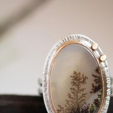 Cara Wolff Meinke on Instagram: "Dendritic agate ring in mixed metal. Available in a few weeks when my new website launches. . . . . . . . . . . . . #dendriticagate #shazarstone #madeinvermont #vermontlife #peruvianopal #opalwood #montanaagate #natureinspiredjewelry #slowcraft #everydayjewelry #classiccontemporary #cleanlines #everydayelegance #everydayjewelry #mixedmetaljewelry #womanownedbusiness #ilovevermont #sovermont #selflove #selfcare #jewelryistimeless #naturalelements #brattleboro # Dendritic Agate Ring, Bling Ring, Montana Agate, Mixed Metal Jewelry, Peruvian Opal, Dendritic Agate, Nature Inspired Jewelry, Agate Ring, Bling Rings