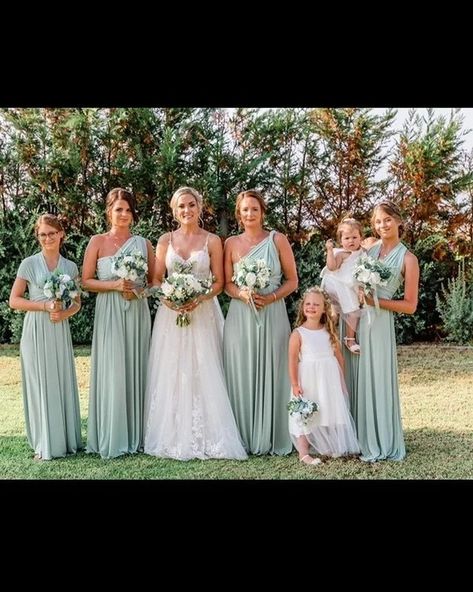 bridesmaid dresses - Google Search Save Bridesmaid Dress, Flowergirls Dress Sage Green, Wedding With Green Bridesmaid Dresses, Sea Foam Green Bridesmaids Dresses, Brides Made Dresses Bridesmaid, Safe Bridesmaid Dresses, Sage And Blush Bridesmaid Dresses, Safe Green Bridesmaids Dresses, Sage Green Bridesmaid Dresses With Groomsmen