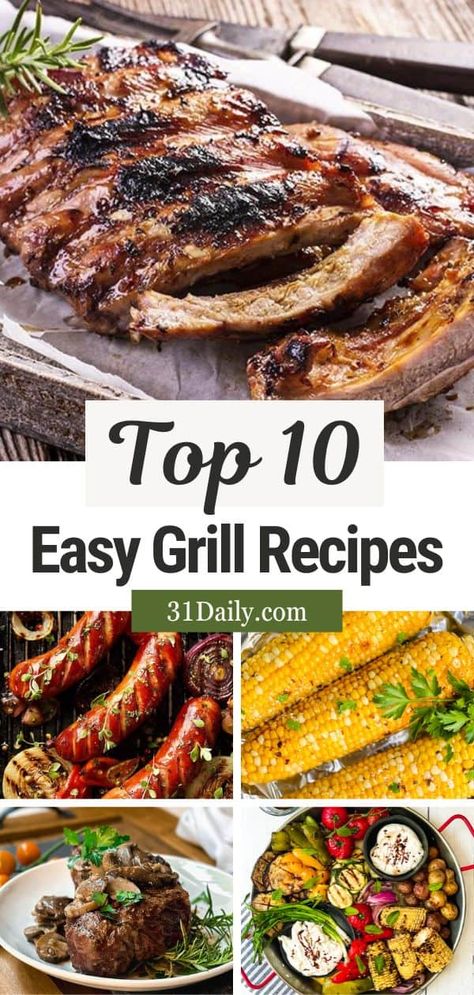 These easy grill recipes are perfect for days when the summer sun sizzles, you're entertaining, or when it's the big game and the grill is where it's at! Grilled Dinner Ideas, Charcoal Recipes, Easy Grill Recipes, Delicious Grill Recipes, Charcoal Grill Recipes, Best Grill Recipes, Easy Grill, Grilled Dinner Recipes, Christmas Side Dish Recipes