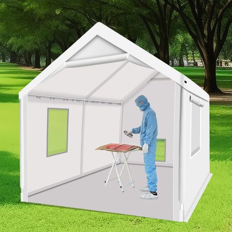 PRICES MAY VARY. Rainproof Portable Paint Booth: This portable paint booth is suitable for anyone who needs a temporary space to spray items. With a size of 10(L)X10(W)X9(H)FT, it's spacious enough to accommodate large items. The booth is rainproof, ensuring that your paint job won't be ruined even in bad weather. Made with 180g PE cloth material, the booth can withstand the test of time. It comes with a replaceable floor for easy maintenance. Heavy Duty Construction: This paint booth is equippe Portable Spray Booth, Portable Paint Booth, Paint Booth, Spray Booth, Cloth Material, Bad Weather, Amazon Home, Amazon Art, Paint Job