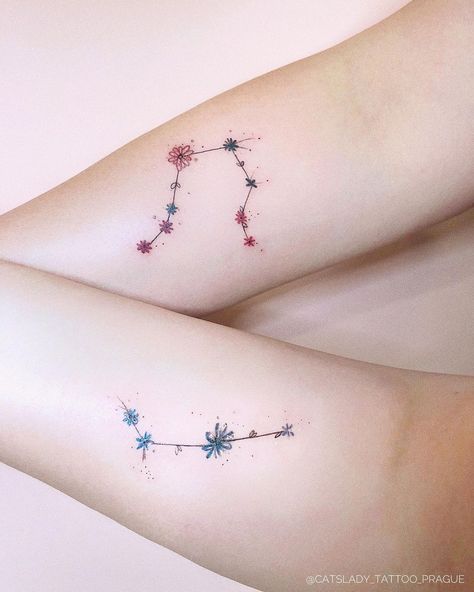 Cosmic Tattoo, Sparkle Tattoo, Sparkle Stars, Stars Tattoo, Horoscope Tattoos, Zodiac Tattoo, Constellation Tattoos, Matching Tattoo, Sun Tattoo