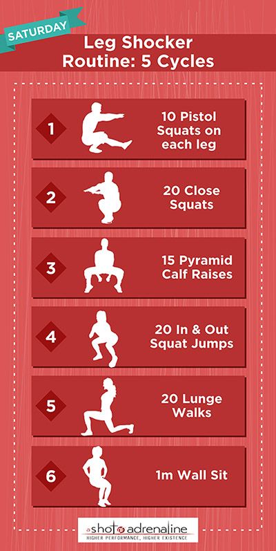 Calisthenics Workout Plans Saturday Leg Shocker Infographic Inner Leg Workout, Calisthenics Workout Plan, Modele Fitness, Calisthenics Workout, Easy Yoga Workouts, Street Workout, Weekly Workout, Calisthenics, The Plan