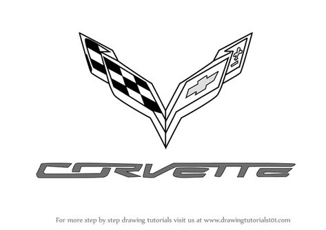 Learn How to Draw Corvette Logo (Brand Logos) Step by Step : Drawing Tutorials Brand Drawings, Corvette Logo, Cool Handwriting Fonts, Car Brands Logos, Logo Silhouette, Logo Outline, Drawings Tutorials, Logo Sketches, Silhouette Painting