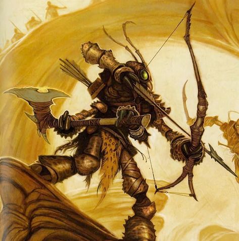 Fantasy Insect Humanoid, Thri Kreen, Dark Sun, Fantasy Races, Dungeons And Dragons Characters, Dnd Art, Fantasy Rpg, Creature Concept, Monster Art