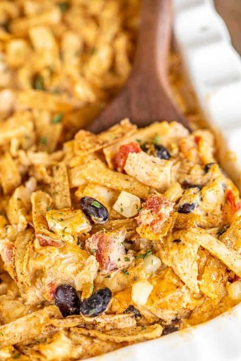 Easy Mexican Chicken Casserole - Plain Chicken Chicken Recipes With Cream, Creamy Mexican Chicken, Chicken Recipes With Cream Cheese, Easy Weeknight Casseroles, Recipes With Cream Cheese, Weeknight Casseroles, Rotel Recipes, Creamy Chicken Casserole, Mexican Chicken Casserole