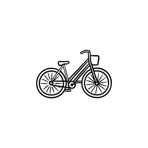 Woman Bike With Basket Hand Drawn Outline Doodle Icon. Stock Vector - Illustration of leisure, biking: 137366462 Healthy Drawing, Exercise Graphic, Bike With Basket, Bike Drawing, Bike Illustration, Retro Bicycle, Cycle Shop, Doodle Icon, Bike Basket