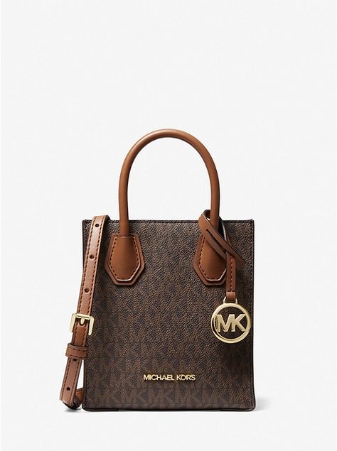 Mercer Extra-Small Logo and Leather Crossbody Bag Michael Kors Purses, Bag Wishlist, Sac Michael Kors, Purse Aesthetic, Lady Dior Handbag, Cream Pies, Expensive Bag, Structured Top, Luxury Bags Collection