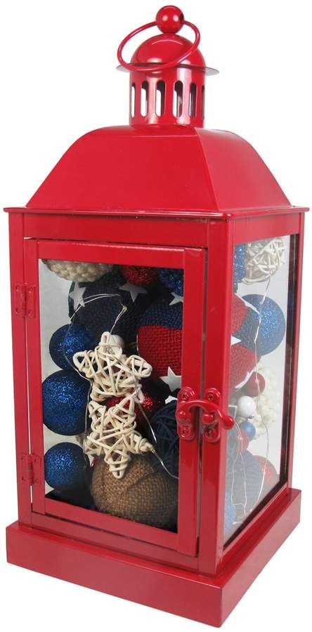 Celebrate Americana Together Pre-Lit Patriotic Lantern Table Decor. Perfect for the middle of the table and on the deck. #affiliate Lantern Decorating Ideas, Centerpiece Lantern, Lantern Table Decor, Patriotic Lanterns, Lantern Table Centerpieces, Lantern Crafts, Diy Lantern, July Decoration, Kitchen Table Centerpiece