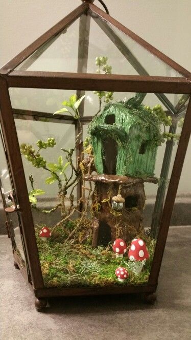 Lantern Miniature Scenes, Woodland Lantern, Esoteric Decor, Fairy Garden Lantern, Lantern Terrarium, Terrarium Scene, Lantern Crafts, Magical Fairy Garden, Indoor Fairy Gardens