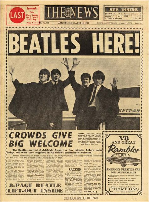 Beatles Newspaper Clippings – Part -1 - The Beatles Check more at https://www.juerry.com/2022/02/28/beatles-newspaper-clippings-part-1-the-beatles-2/ Beatles Newspaper, Beatles Vintage, Beatles Poster, Newspaper Front Pages, Newspaper Clippings, Beatles Pictures, Image Collage, Newspaper Headlines, News Paper