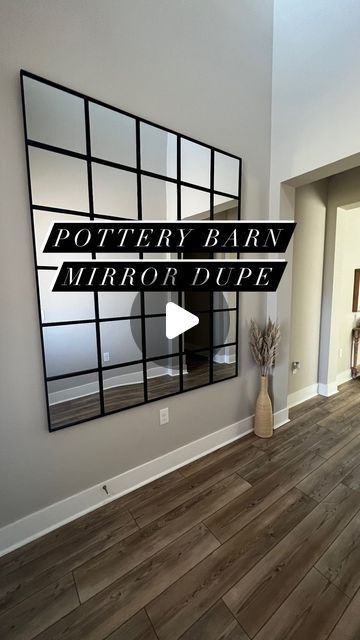 Mirror Wall Decor Living Room Modern Diy, Oversized Wall Mirror Living Room, Mirror In Dining Room Wall, Self Adhesive Mirror Tiles Ideas, How To Update A Mirror, Square Mirrors On Wall Ideas, Mirror Squares Wall Diy, Picture Mirror Ideas, Diy Large Mirror Ideas