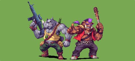 Kiwi (@2dwillneverdie) | Twitter Tmnt Arcade, Tmnt Villains, Bebop And Rocksteady, Rhino Art, Good Old Times, Old Cartoons, Indie Games, Mutant Ninja, Teenage Mutant