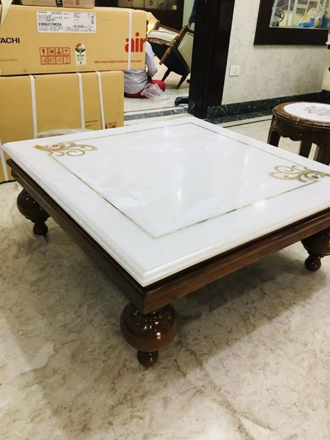 Rectangle Centre Table, Table For Drawing Room, Square Centre Table, Marble Engraving, Center Table Design, Centre Table Living Room, Loose Furniture, Wooden Work, Wood Bed Design