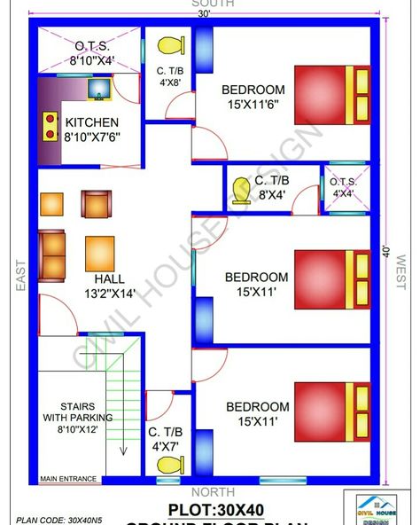 30x40 north facing house plans | 30 by 40 ka naksha | 30*40 house plans | 30x40 Vastu house plans https://youtu.be/3qeyP5tYR_A This is 30x40 vastu house plan north facing. This 30x40 north facing house plan have 3bhk features. This 1200 sq ft house plan are design with vastu shastra with bike parking space. #30x40HousePlan #30x40besthouseplan #30x40northfacehouseplan #30x40housedesign 30x40NorthFace #CivilHouseDesign #HouseDesign 3bhk House Plan 30*40, 30x 40 House Plans, North Facing House Plan Vastu 30x40, 3 Bhk House Plan Indian Vastu, North Facing House Plans Vastu 2bhk, 30×50 North Facing House Plan, 30 40 North Facing House Plans, 25×50 House Plan North Facing, 20x40 House Plans North Facing