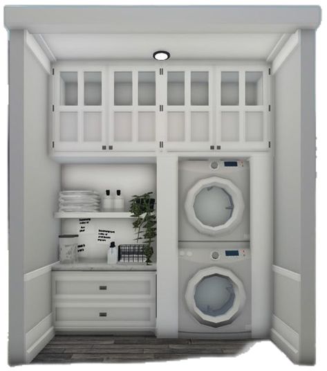 Modern Laundry Rooms Bloxburg, 2x1 Laundry Room Bloxburg, Bloxburg House Layouts Townhouse, Laundry Room Design Bloxburg, Bloxburg Laundry Room Ideas, First Home Essentials, Bloxburg Bathroom Ideas, Beach House Flooring, House Outline