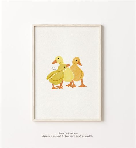 Duck Bathroom Decor, Yellow Duck Nursery Theme, Duck Nursery Theme, Arias Bedroom, Duck Bedroom, Nursery Minimal, Yellow Girls Bedroom, House Fever, Duck Wall Art