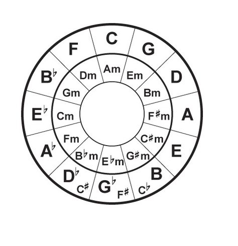 fig1 Circle Of Fifths, Music Theory Guitar, Blue Song, Guitar Tattoo, Major Scale, E Major, Music Chords, Western Music, Learn Music