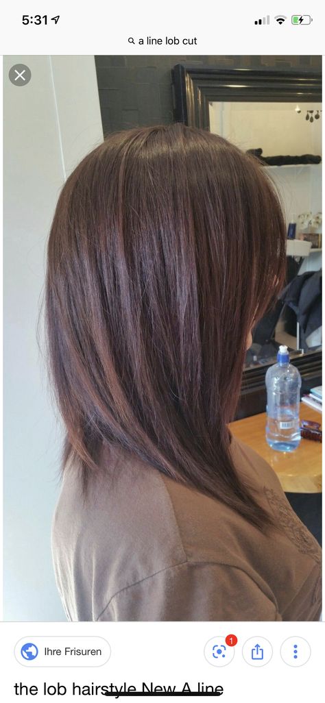 Longer A Line Haircut, Aline Haircuts, Bob Panjang, Long Angled Bob Hairstyles, Long Aline, A Line Haircut, Bob Hair Color, Angled Bob Hairstyles, Stacked Bob Haircut