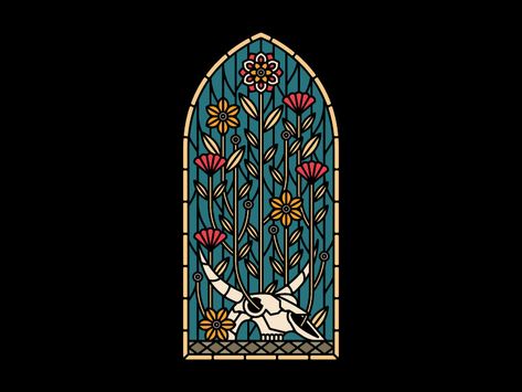 Stained Glass Tattoo, Painting On Glass Windows, Medieval Stained Glass, Glass Tattoo, Stained Glass Cookies, Window Illustration, Stained Glass Church, Stained Glass Door, Inspirational Illustration