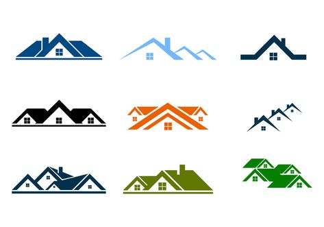 Rooftops Logo Vector Roofing Company Logos, Property Logo Design, Roofing Logo, Property Logo, Construction Logo Design, House Logo Design, Logo Project, Construction Logo, Unique Logo Design