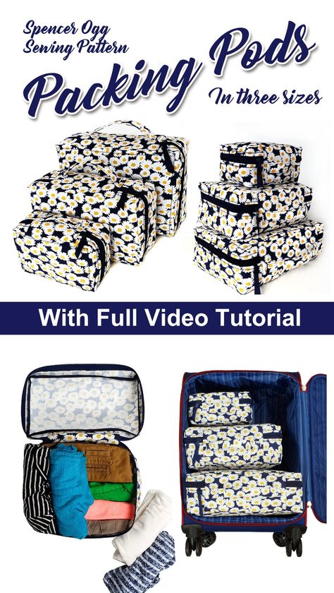 Cube Pattern, Printable Sewing Patterns, Sewing Business, Sew Ins, Packing Cubes, Easy Sewing Patterns, Sewing For Beginners, Free Sewing, Crochet Blanket Patterns