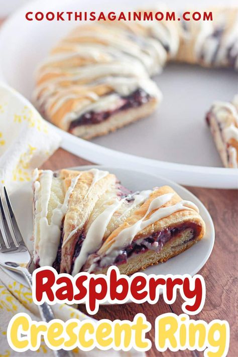 Raspberry Crescent Ring, Danish Ring, Raspberry Cream Cheese Danish, Breakfast Ring, Raspberry Pie Filling, Raspberry Cream Cheese, Fruit Pie Filling, Cream Cheese Danish, Crescent Ring