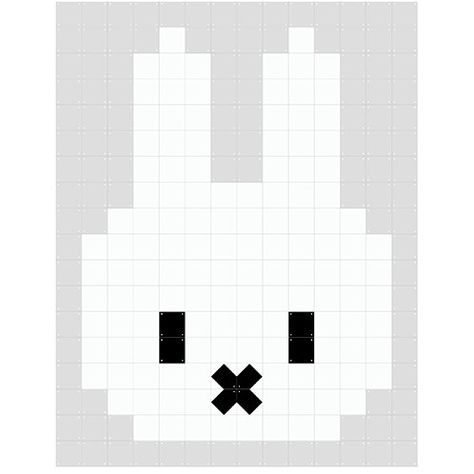 Miffy Cross Stitch, Miffy Grid Pattern, Cute Mini Pixel Art, Miffy Pixel Grid, Miffy Alpha Pattern, 10x10 Pixel Art, Miffy Pixel Art, Cute Pixel Art Kawaii, Pixel Grid Pattern