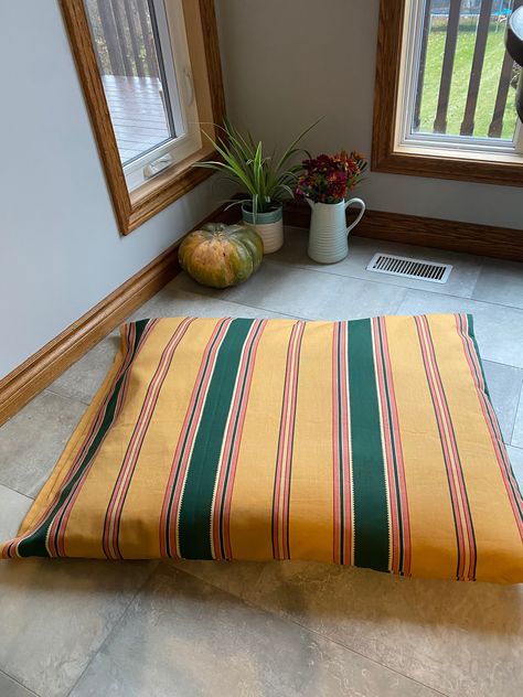 Excited to share the latest addition to my #etsy shop: Fully Washable, Large, Durable Cotton Dog Duvet Cover/ Cover with Insert https://etsy.me/3HpNV3B #yellow #green #striped #durable #washable #ecofriendly #beautiful #decor #home Cotton Dog, Washable Dog Bed, Quilted Top, Covered Dog Bed, Dog Bed Large, Cots, New Beds, Dog Beds, Cat Decor