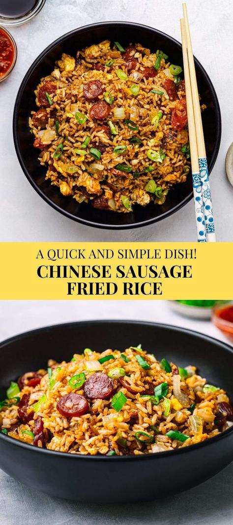 Sausage And Rice Stir Fry, Chinese Pork Sausage Recipes, Chinese Sausage Recipes Dinners, Chinese Sausage Recipes, Fried Rice Recipe Chicken, Recipes With Chinese Sausage, Sausage Fried Rice, Best Fried Rice Recipe, Pork Fried Rice Recipe