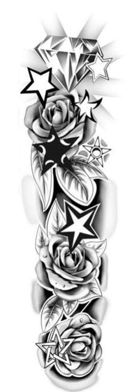 Diamond Sleeve Tattoo, Star Sleeve Tattoo, Tattoo Diamond, Cloud Tattoo Sleeve, Star Tattoos For Men, Hop Tattoo, Tattoo Nightmares, Tattoo Homme, Tattoo After Care