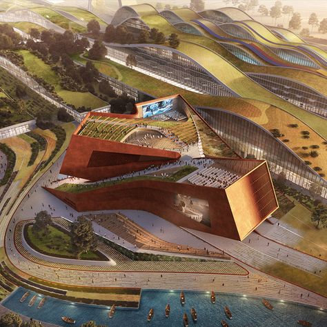 This week, UNStudio and OMA unveiled plans for buildings in France Flying Architecture, Cinema Center, Rooftop Cinema, Win Competitions, Architecture Competition, New Cinema, Urban Agriculture, Architectural Competition, Weathering Steel