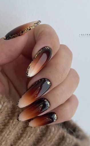 Brown Nails Design, Nail Shimmer, Nail Art Ombre, Pretty Nail Art Designs, Black Nail, Brown Nails, Chic Nails, Nail Polishes, Gorgeous Nails