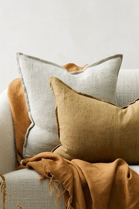 Cushion Collection, Natural Cushions, Pillow Styling, Dream Living, Contemporary Aesthetic, Linen Cushion, Season Colors, Couch Pillows, Living Room Inspiration