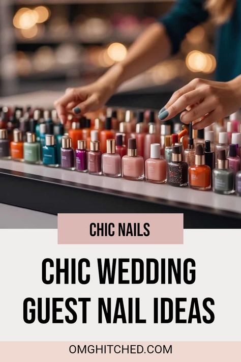 Are you getting ready for a wedding? Your nails need to look stunning too! Check out these elegant nail designs that are perfect for wedding guests. From soft pastels to sparkling accents, there's something for everyone. Imagine shows your personality while you enjoy the love in the air. You'll find tons of inspiring ideas using popular colors, easy nail art techniques, and amazing polish options. Keep scrolling to find your favorite nail style! Your nails can definitely shine bright on the big day! Wedding Guest Nail Designs, Wedding Guest Nail, Natural Wedding Nails, 50th Birthday Party Favors, Gold Wedding Anniversary, Birthday Souvenir, Elegant Nail, Love In The Air, Elegant Nail Designs