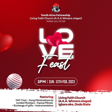 Love Feast Church Flyer Design, Christian Food, Flyer Design Ideas, Love Feast, Choir Songs, Quote Symbol, Church Backgrounds, 2023 Love, Faith Church